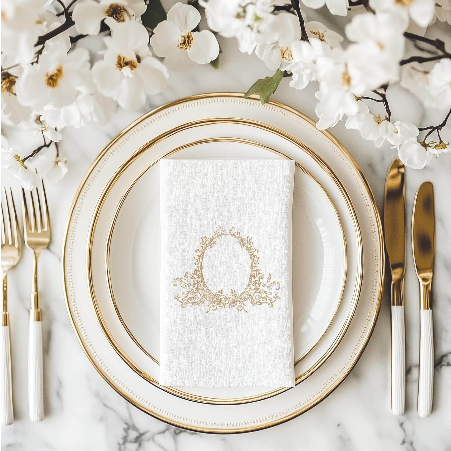 Vintage Wedding Crest | Antique Monogram for Invitations, Signage, Favors & Custom Napkins - LinvitInstant