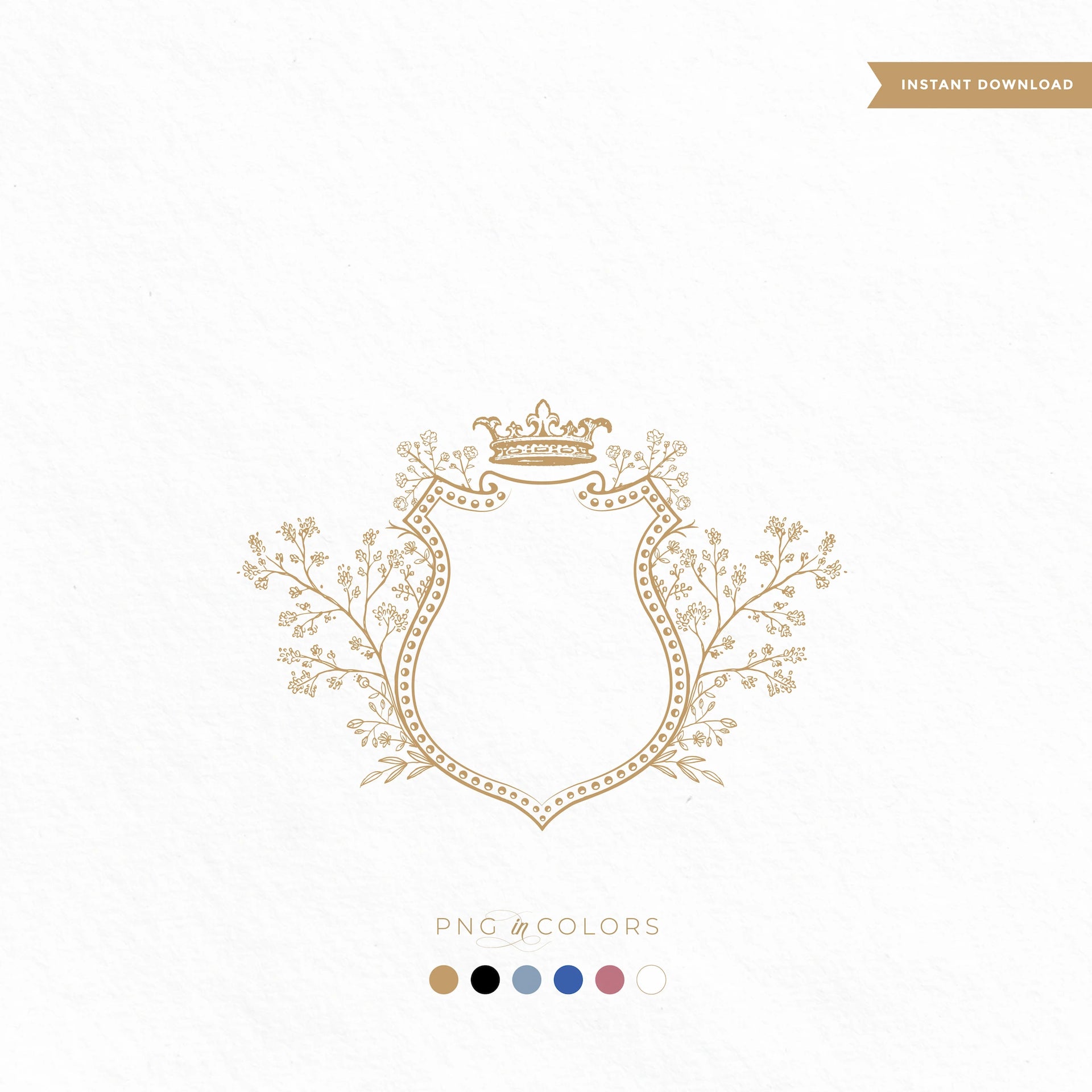 Escudo de boda elegante con corona para eventos SVG, image size:1920x1920