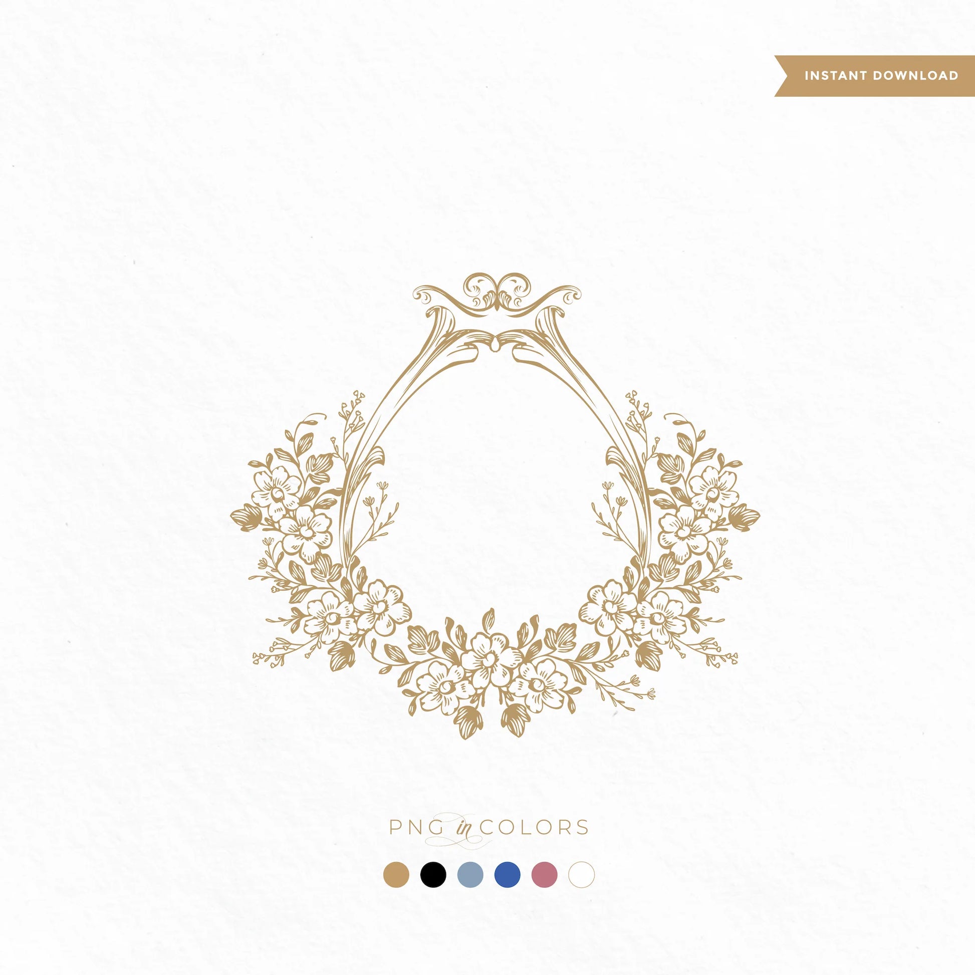 Logo Floreale Romantico per Matrimonio SVG Design Elegante da