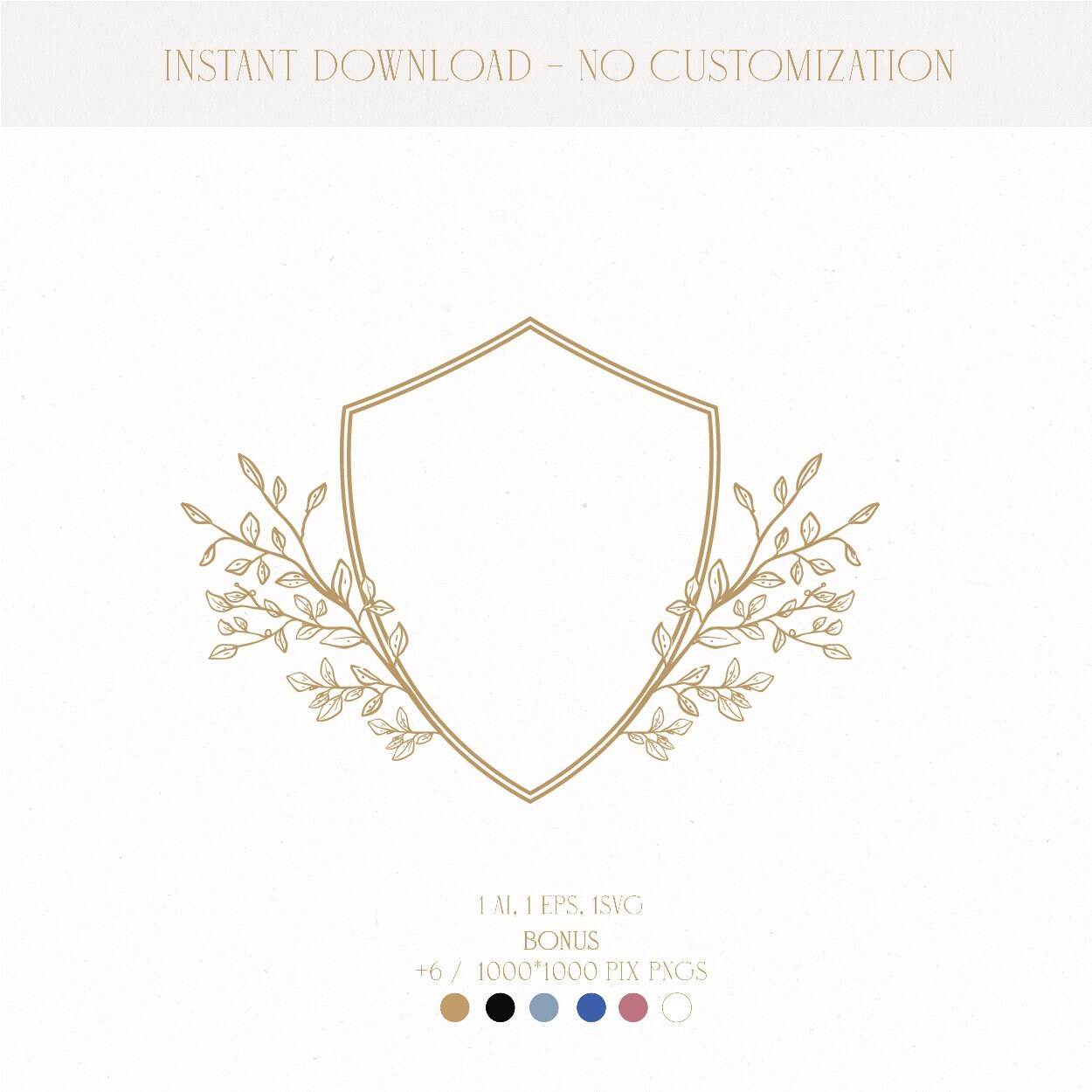 Timeless Floral Wedding Crest Digital Download | Perfect for Unique Wedding Invitations, Save the Dates, Favors, Gifts, and Decor - LinvitInstant