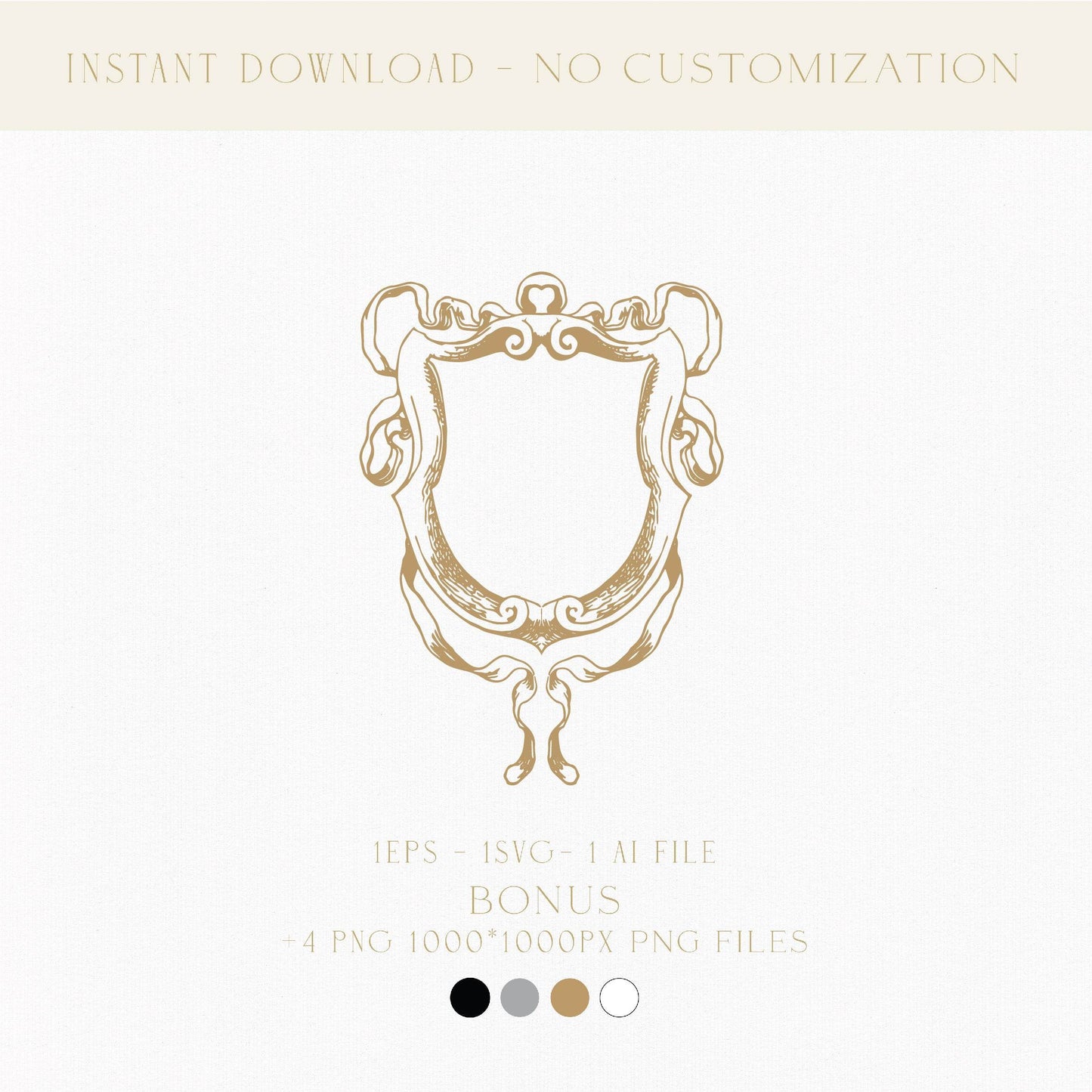 Vintage Antique Wedding Crest - Elegant Monogram Frame for Classic Weddings - LinvitInstant