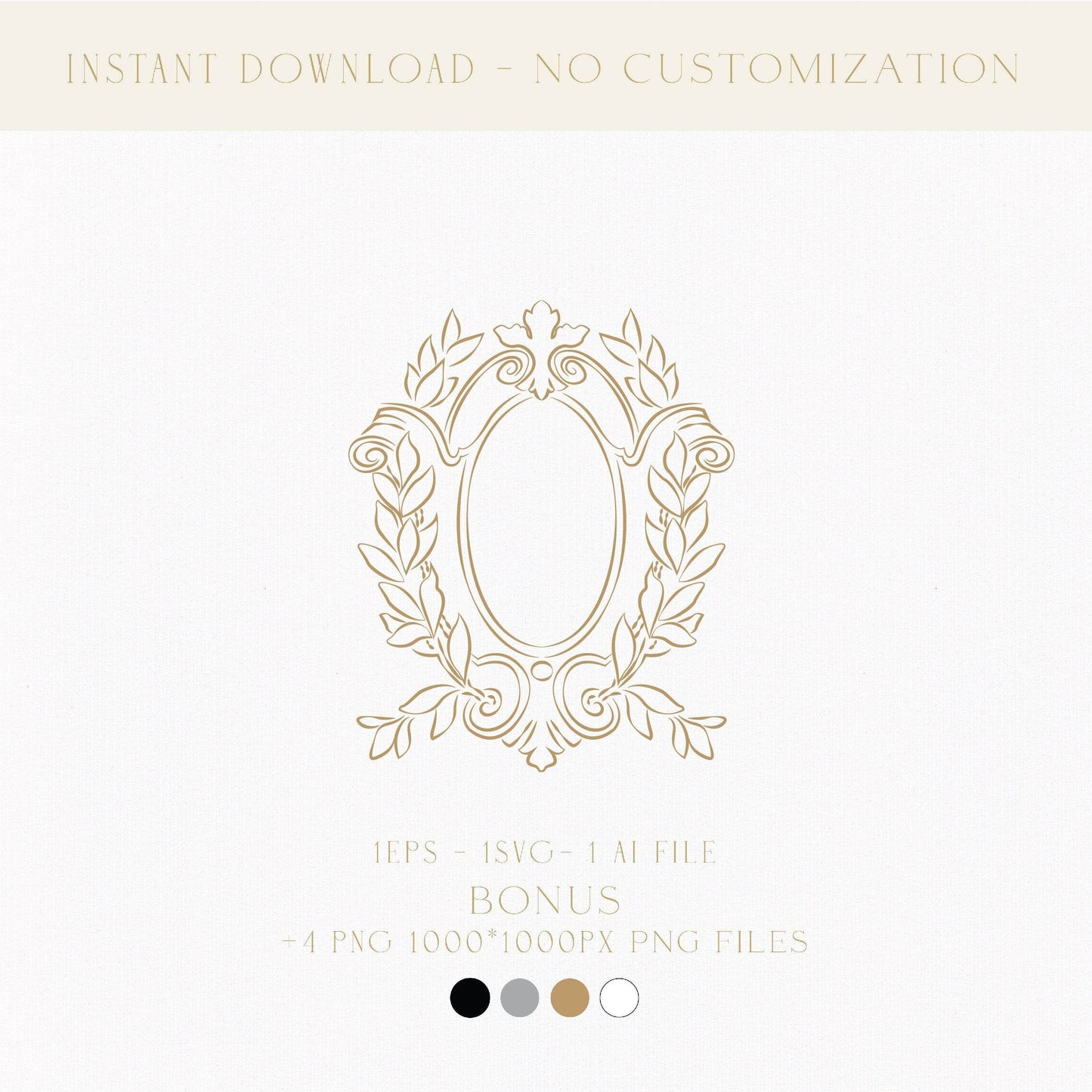 Minimalist Hand-Drawn Wedding Crest | Line Art Monogram SVG for Unique Wedding Invitations & Personalized Decor | Digital Download - LinvitInstant