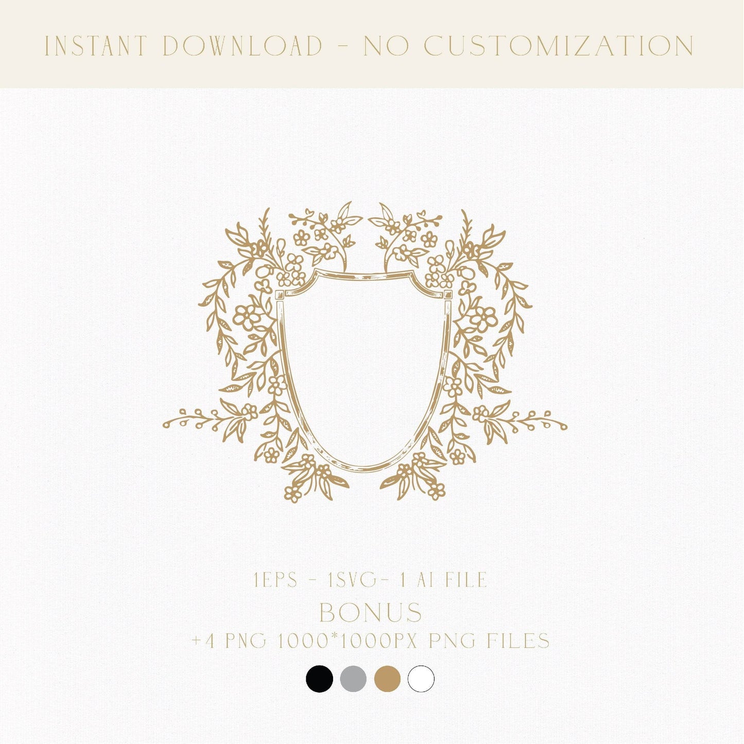 Floral Logo for Monogrammed Napkins & Wedding Seating Chart | Unique Wedding Favors & Custom Invitations | Digital Download - LinvitInstant