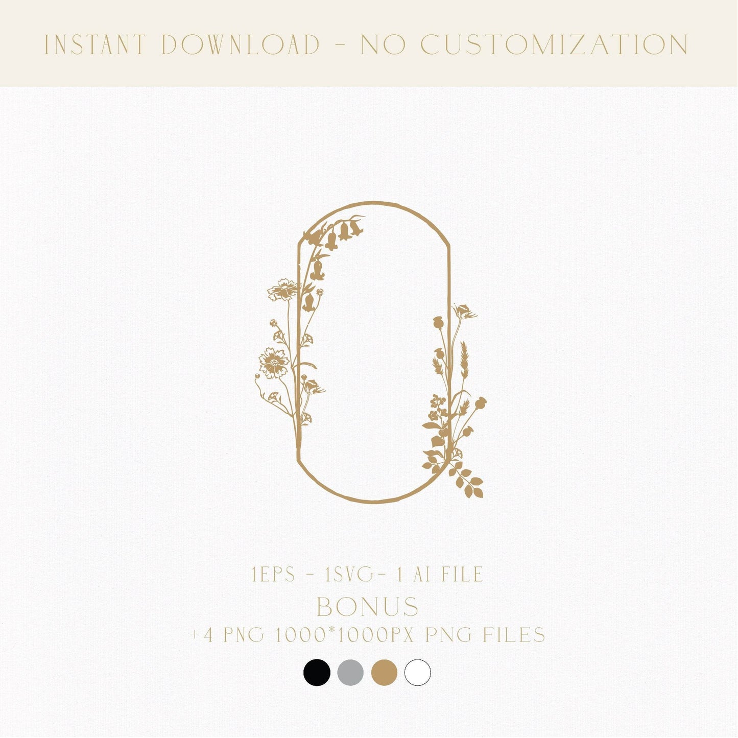 Modern Botanical Wedding Logo Design | Minimalist SVG & PNG Instant Download for Unique Wedding Branding - LinvitInstant