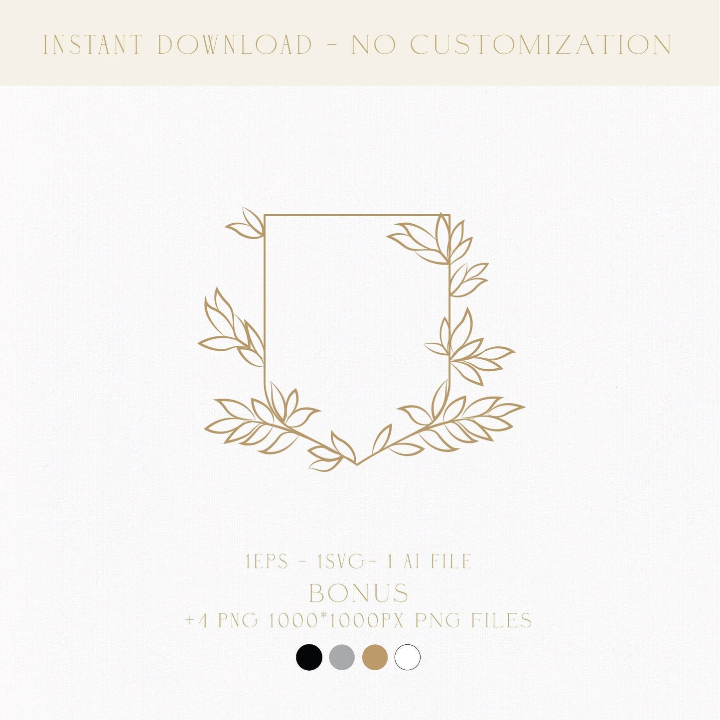 Modern Minimalist Line Art Wedding Logo | Digital Download Crest for Unique Invitations, Custom Matchboxes & Gift Boxes - LinvitInstant