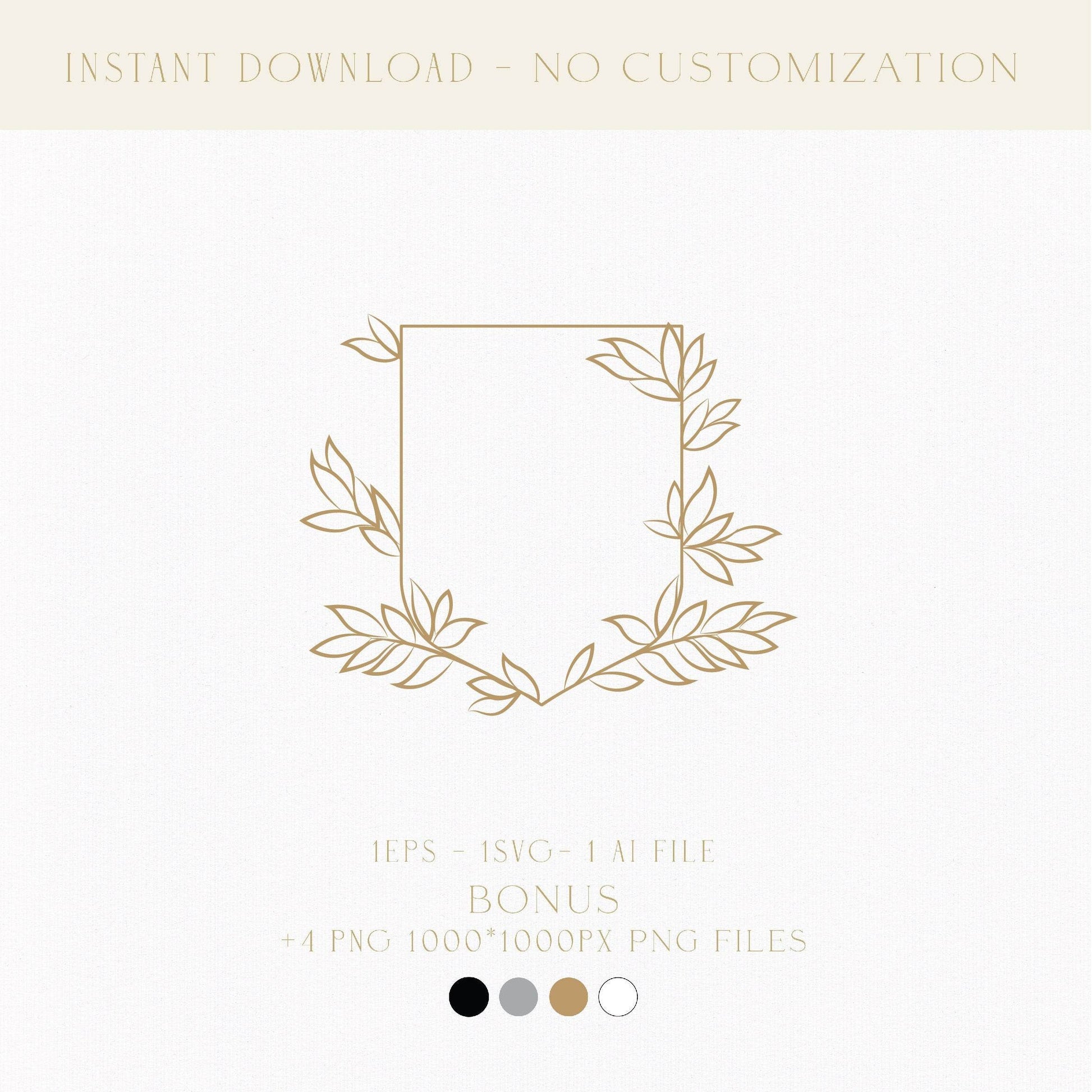 Modern Minimalist Line Art Wedding Logo | Digital Download Crest for Unique Invitations, Custom Matchboxes & Gift Boxes - LinvitInstant