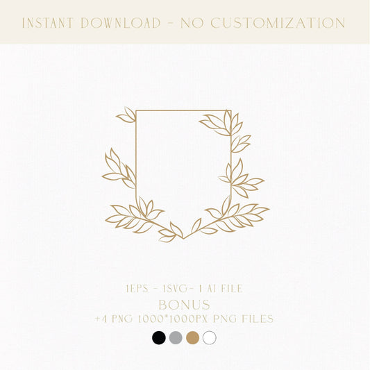 Modern Minimalist Line Art Wedding Logo | Digital Download Crest for Unique Invitations, Custom Matchboxes & Gift Boxes - LinvitInstant