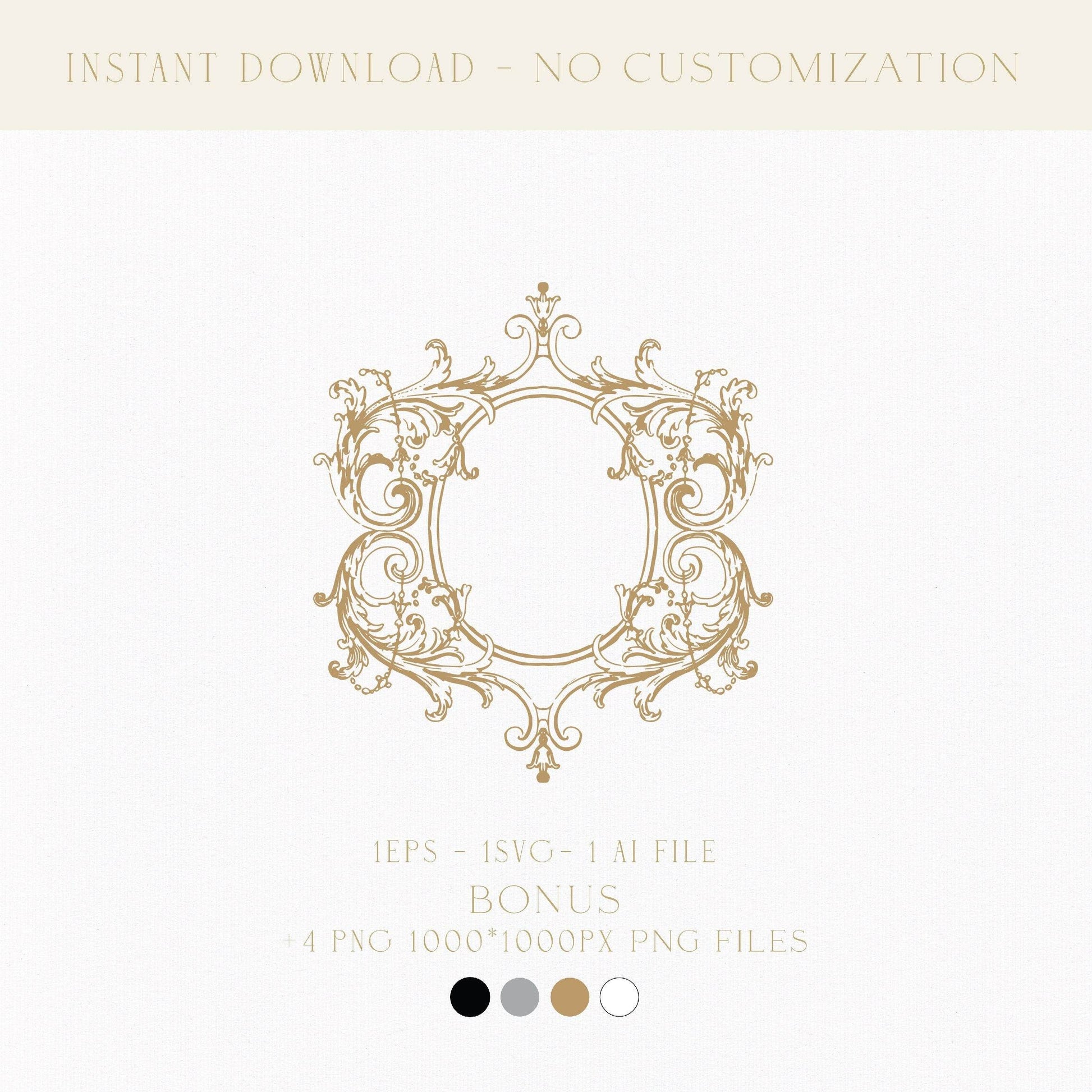 Vintage Wedding Monogram Digital Download, Crest for Unique Wedding Invitations, Unique Wedding Favors, Guestbook, Personalized Candle Gift - LinvitInstant