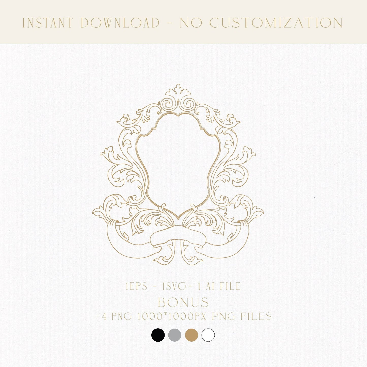 Wedding Monogram Digital Download | Hand-Drawn Couples Logo, Elegant Wedding Crest & SVG Design - LinvitInstant