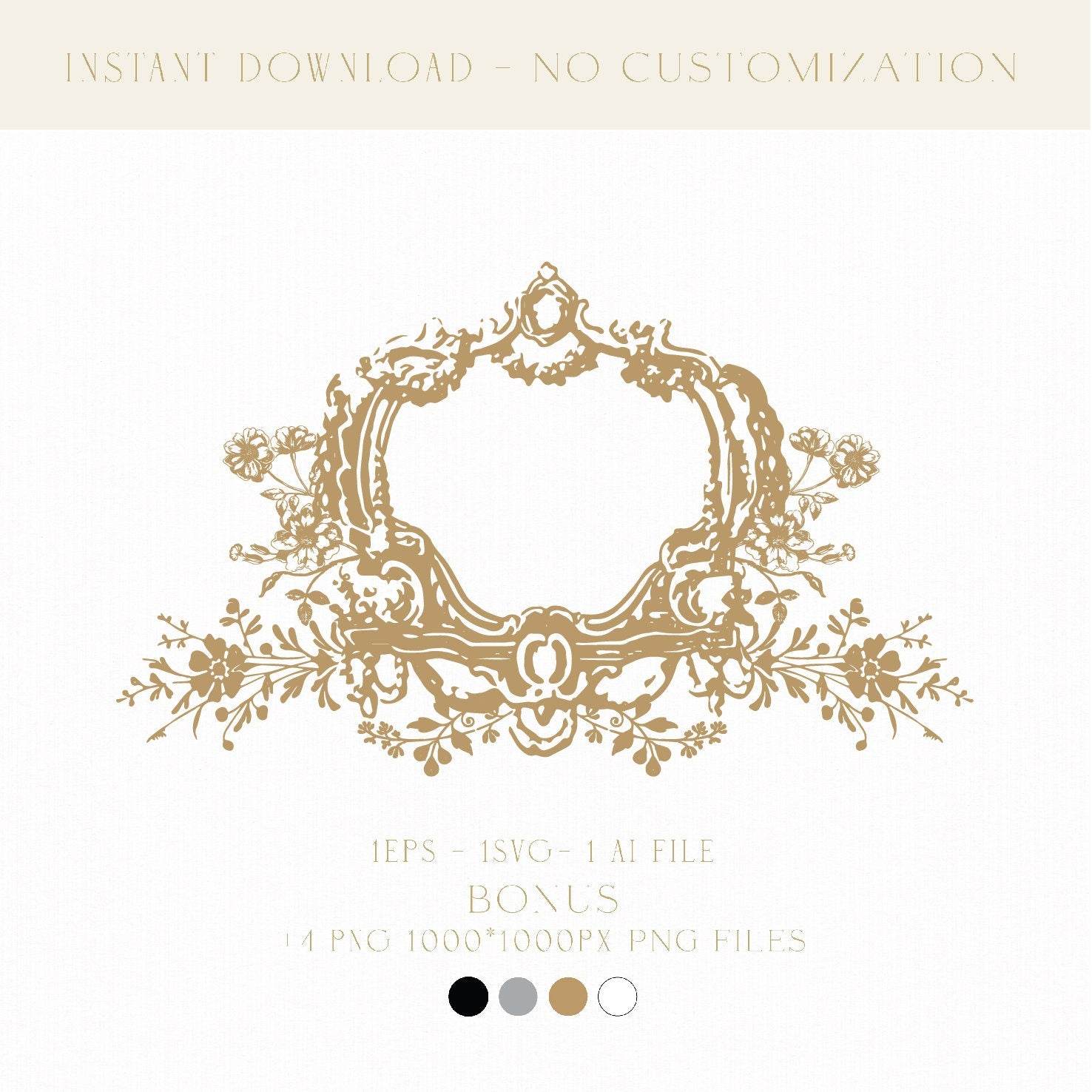 Antiqued Wedding Monogram Digital Download | Wedding Logo for Invitations, Favors, Custom Napkins & Candle Gifts - LinvitInstant