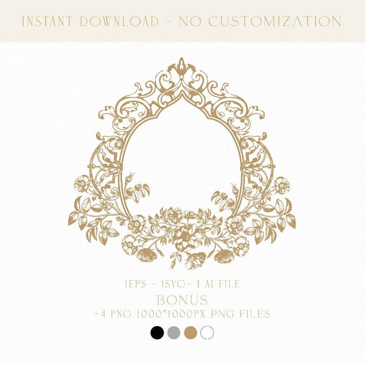 Vintage Wedding Logo Crest | Digital Download for Personalized Stationery, Unique Wedding Favors, Seating Chart, and Elegant Wedding Signage - LinvitInstant