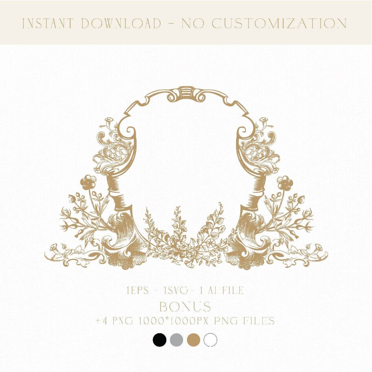 Botanical Logo Digital Download | Wedding Crest for Invitations, Koozies, Candle Gifts & Seating Chart - LinvitInstant